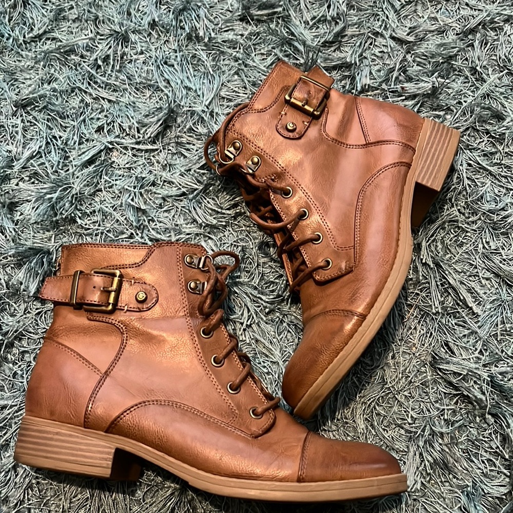 Brown Ankle combat boots